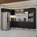 Armário de Cozinha Completa de Canto 465 cm Preto Nice Madesa 04