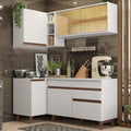 Armário de Cozinha Completa de Canto 262cm Branco Reims Madesa 01