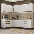 Armário de Cozinha Completa de Canto 382cm Branco Reims Madesa 02