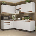 Armário de Cozinha Completa de Canto 392cm Branco Reims Madesa 02