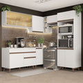 Armário de Cozinha Completa de Canto 402cm Branco Reims Madesa 02