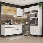Armário de Cozinha Completa de Canto 402cm Branco Reims Madesa 02