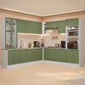Armário de Cozinha Completa de Canto 549 cm Branco/Verde Vik Madesa 01