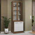 Kit Balcão + Cristaleira 70cm Rustic/Branco Agata Madesa 02