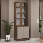 Kit Balcão + Cristaleira 70cm Rustic/Crema Agata Madesa 02