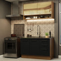 Armário de Cozinha Compacta 120cm Rustic/Preto Agata Madesa 02