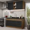 Armário de Cozinha Compacta 150cm  Rustic/Preto Agata Madesa 02