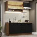 Armário de Cozinha Compacta 180cm Rustic Preto Agata Madesa 04