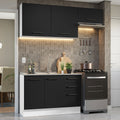 Armário de  Cozinha Compacta 180cm Branco/Preto Agata Madesa 09