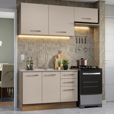 Armário de Cozinha Compacta 180cm Rustic/Crema Agata Madesa 09