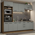 Armário de Cozinha Completa 270cm Rustic/Cinza Agata Madesa 01