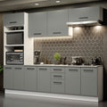 Armário de Cozinha Completa 270cm Branco Cinza Agata Madesa 02