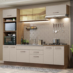 Armário de Cozinha Completa 270cm Rustic/Crema Agata Madesa 03