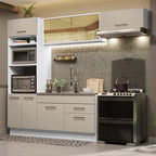 Armário de Cozinha Completa 270cm Branco/Crema Agata Madesa 04