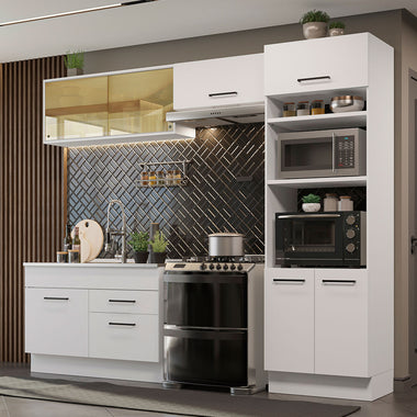 Armário de Cozinha Completa 270cm Branco Agata Madesa 05