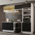 Armário de Cozinha Completa 270cm Branco/Preto Agata Madesa 05