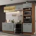 Armário de Cozinha Completa 270cm Rustic/Cinza Agata Madesa 05