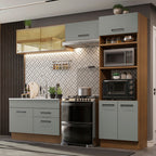 Armário de Cozinha Completa 270cm Rustic/Cinza Agata Madesa 05