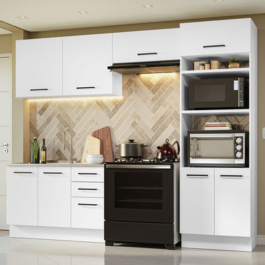 Armário de  Cozinha Completa 270cm Branco Agata Madesa 08