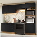 Armário de  Cozinha Completa 270cm Rustic/Preto Agata Madesa 08