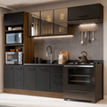 Armário de Cozinha Completa 270 cm Rustic/Preto Agata Madesa 12