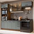 Armário de Cozinha Completa 270 cm Rustic/Cinza Agata Madesa 12