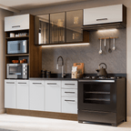 Armário de Cozinha Completa 270 cm Rustic/Branco Agata Madesa 12
