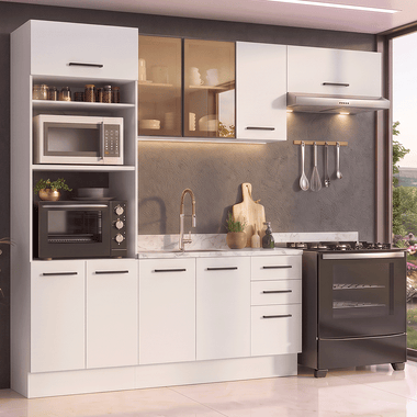 Armário de Cozinha Completa 270 cm Branco Agata Madesa 13