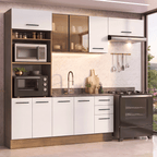 Armário de Cozinha Completa 270 cm Rustic/Branco Agata Madesa 13