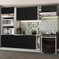 Armário de Cozinha Completa 290cm Branco/Preto Agata Madesa 02