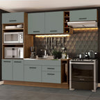 Armário de Cozinha Completa 290cm Rustic/Cinza Agata Madesa 02