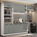 Armário de Cozinha Completa 290cm Branco Cinza Agata Madesa 03