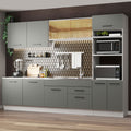 Armário de Cozinha Completa 310cm Branco/Cinza Agata Madesa 01