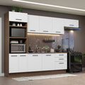 Armário de Cozinha Completa 330cm Rustic Branco Agata Madesa 01