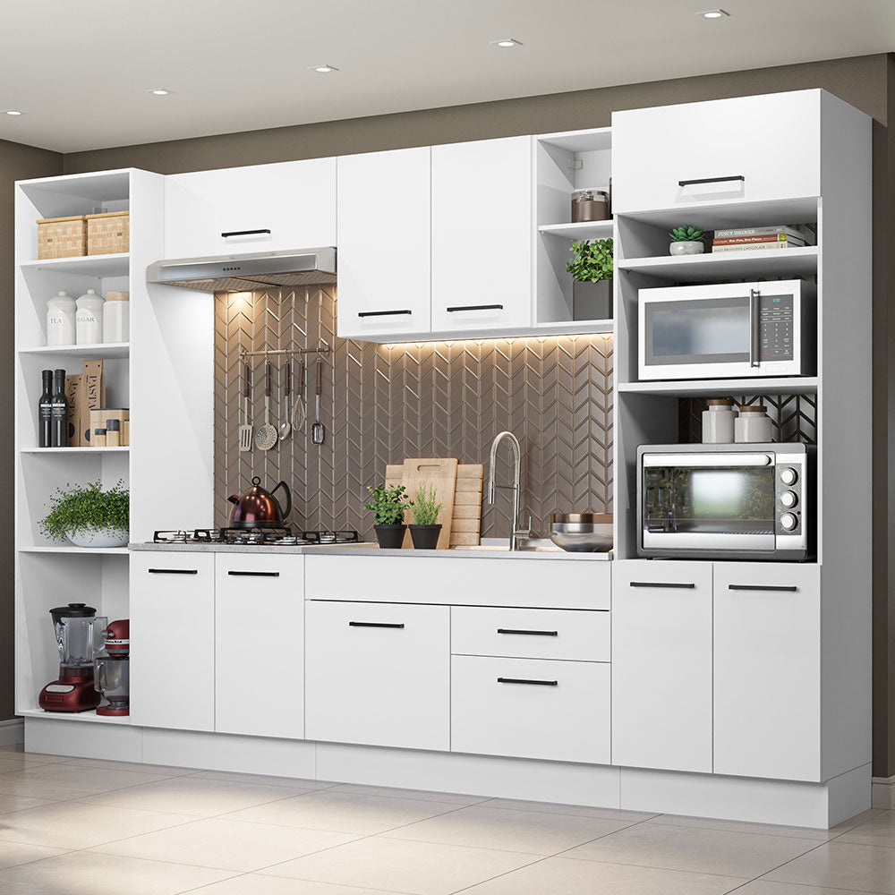 Armário de Cozinha Completa 330cm Branco Agata Madesa 02