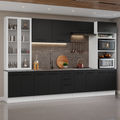 Armário de Cozinha Completa 340cm Branco/Preto Agata Madesa 01