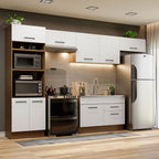 Armário de Cozinha Completa 350cm Rustic/Branco Agata Madesa 01