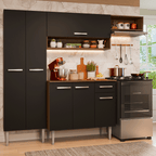 Armário de Cozinha Completa 220 cm Rustic/Preto Deli Madesa 02
