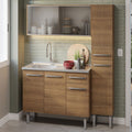 Armário de Cozinha Compacta 137cm com Pia Rustic Emilly Madesa 07