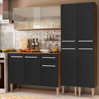 Armário de Cozinha Completa 169cm Rustic/Preto Emilly Fly Madesa 05