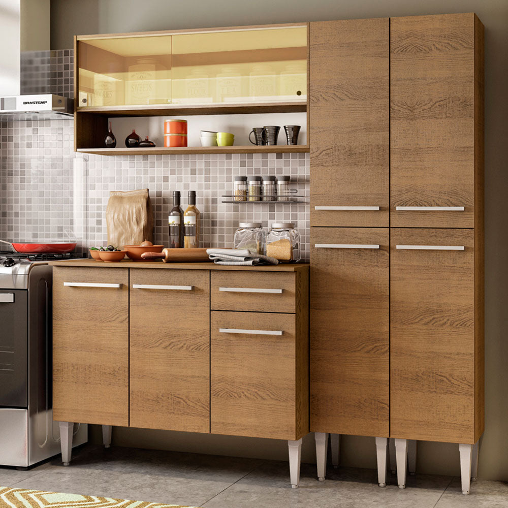 Armário de Cozinha Compacta 169cm Rustic Emilly Winter Madesa 08