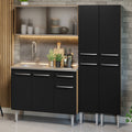 Armário de Cozinha Compacta 169cm com Pia Rustic/Preto Emilly Madesa 11