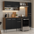 Armário de Cozinha Completa 197 cm Rustic/Preto Emilly Madesa 01