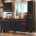 Armário de Cozinha Completa 201cm Rustic/Preto Emilly Sing Madesa 01