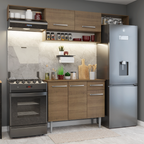 Armário de Cozinha Completa 225cm Rustic Emilly Madesa 01