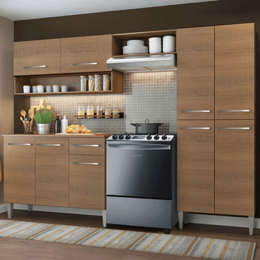 Armário de Cozinha Compacta 229cm Rustic Emilly Pop Madesa 02