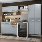 Armário de Cozinha Completa 229cm Rustic/Cinza Emilly Pop Madesa