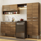 Armário de Cozinha Compacta 229cm com Pia Rustic Emilly Madesa 10