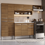 Armário de Cozinha Compacta 229cm com Pia Rustic Emilly Madesa 12