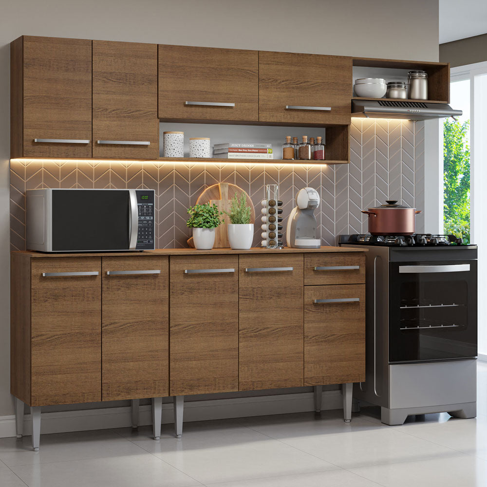 Armário de Cozinha Compacta 229cm Rustic Emilly Madesa 13
